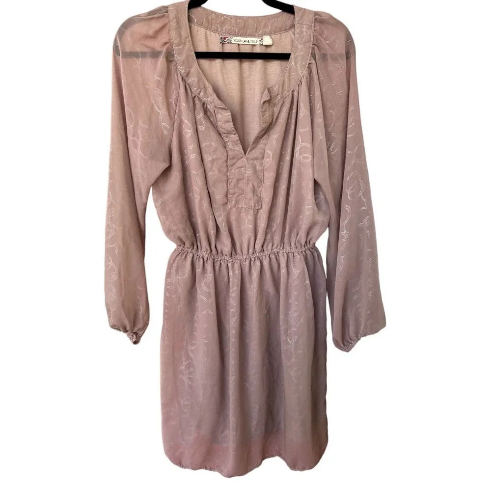 Chelsea & Violet Women's Blush & Gold Geometric Print Mini Dress Size Medium